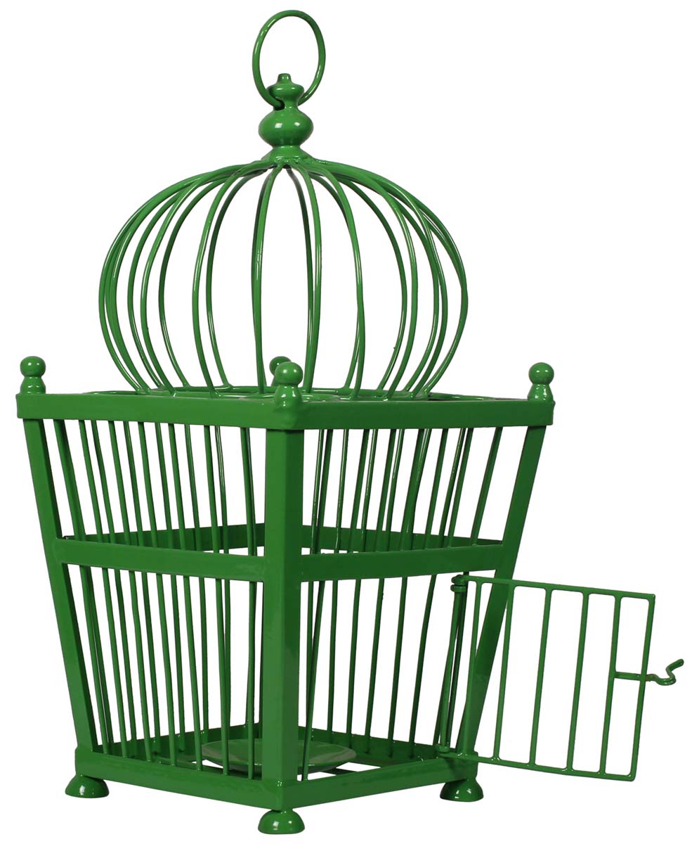Tea-Light Holder - Cast in Iron - Intricately Crafted - Hand-Painted in Green - Vintage-Look Pet Accessories / Unique Decorating items - Buy in Bulk Wholesale